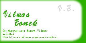 vilmos bonek business card